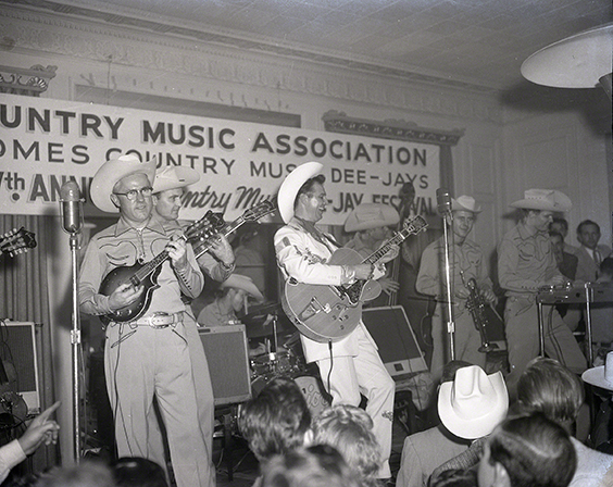 Hank Thompson and the Brazos Valley Boys perform at the annual DJ convention, Nashville, 1958