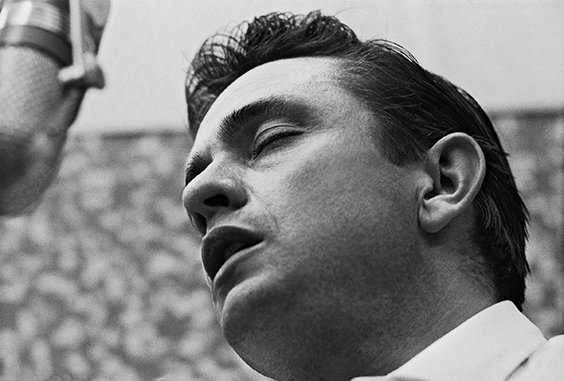 Johnny Cash photographed at the Columbia Recording Studio, JUN 1961