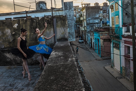 Avril and Thalia on the rooftop, Havana, 2017